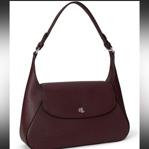 Ralph Lauren Burgundy Leather Shoulder Bag with dustbag